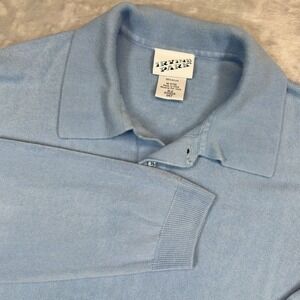 VTG Irvine Park Sweater Mens XL Blue Long Sleeve Polo Knit Acrylic Vintage Style